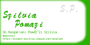 szilvia pomazi business card